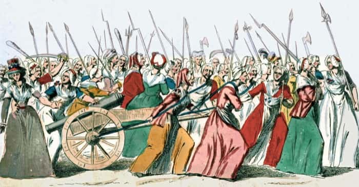 French Revolution: Women of Paris march to Versailles to confront Louis XVI