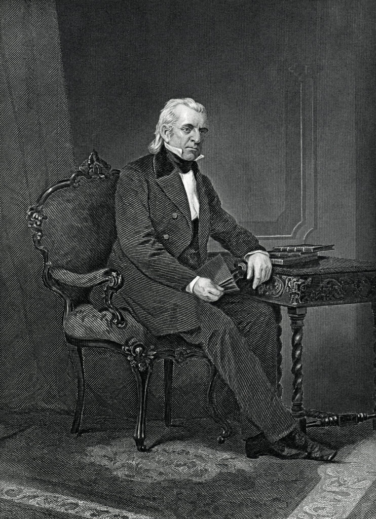 James Knox Polk becomes first serving US President to have his picture taken (by Mathew Brady).