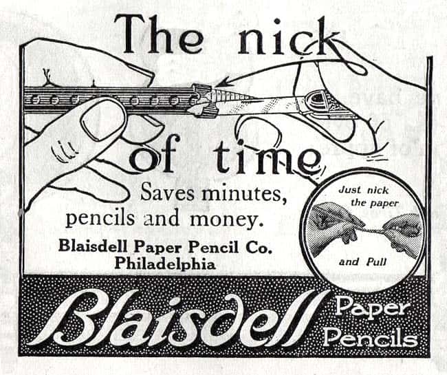 Frederick E Blaisdell patents the pencil