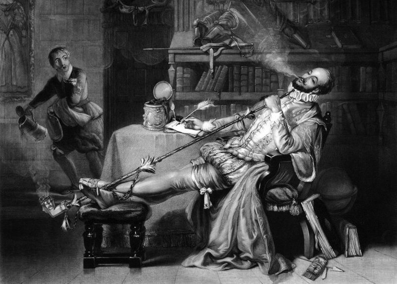 Walter Raleigh Introduces Tobacco to England