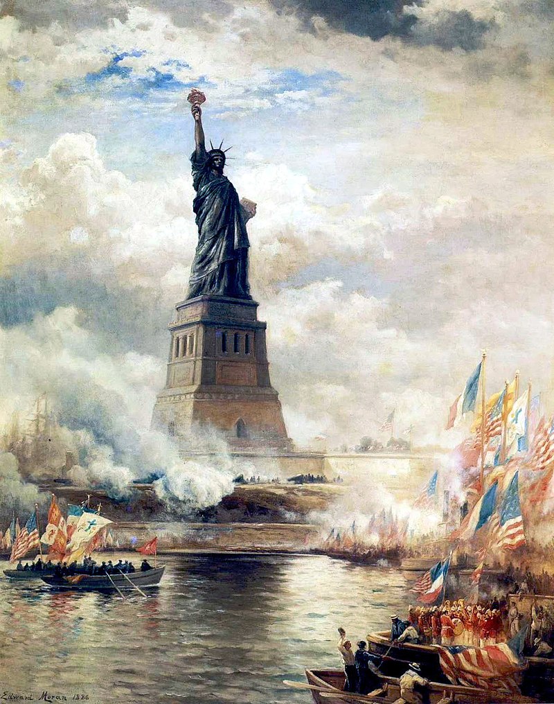 The Arrival of the Statue of Liberty in New York Harbor
